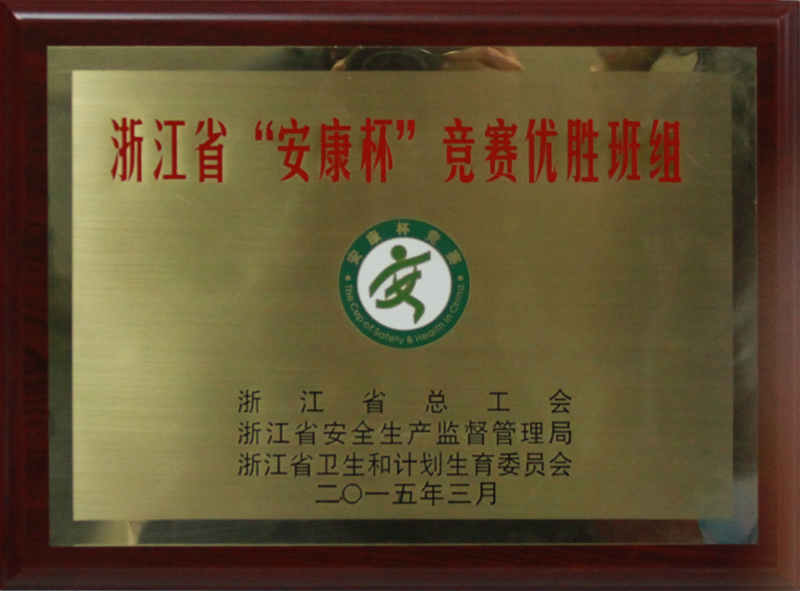 2015年 浙江省“安康杯”競(jìng)賽優(yōu)勝班組